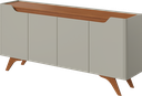 Ver imagem 4 de Conjunto Sala de Jantar Atenas Buffet Off White/Naturalle Cristaleira Off White/Naturalle Mavaular