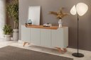Ver imagem 7 de Conjunto Sala de Jantar Atenas Buffet Off White/Naturalle Cristaleira Off White/Naturalle Mavaular