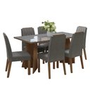 Ver imagem 2 de Conjunto Sala de Jantar Tampo de Vidro 6 Cadeiras Rustic/cinza/silver Sintra Madesa