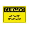 Placa de Sinalização Cuidado Área de Radiação em Pvc - 1