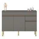 Ver imagem 1 de Balcão de Cozinha 120 Cm 3 Portas 1 Gaveta com Tampo Kits Paraná