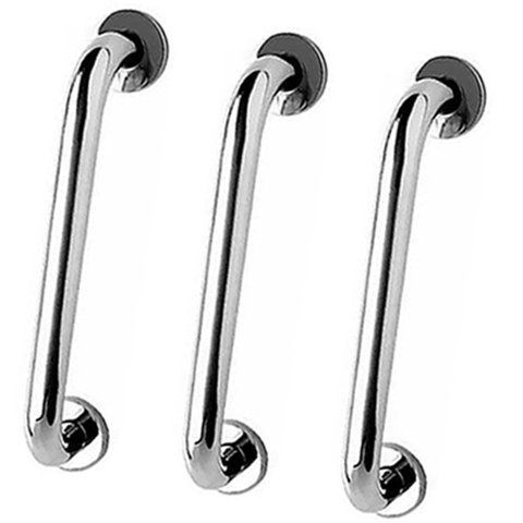 Barra de Apoio Inox 60cm Idoso Kit 3 Unidades Banheiro Box Deficiente Cadeirante Acessibilidade Supo
