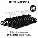 Ver imagem 6 de Kit 50 Cabides Premium Veludo Rrister Adulto Slim Antideslizante para Closet Organizado