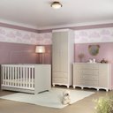 Ver imagem 1 de Quarto de Bebê Completo com Berço Americano 3 em 1 Dengo Multimóveis Mp4596 Branco/off White