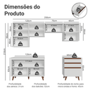 Ver imagem 5 de Armário de Cozinha Completa 250cm Branco Reims Madesa 09