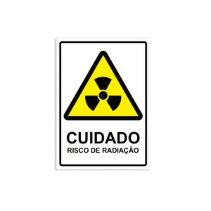 Placa de Sinalização Cuidado Risco De Radiação