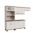 Ver imagem 1 de Cozinha Compacta Retrô 4 Peças Off/white/nogueira Modelo 002