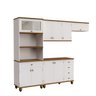 Cozinha Compacta Retrô 4 Peças Off/white/nogueira Modelo 002 - 1