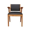 Ver imagem 5 de Poltrona Decorativa Recepção e Sala de Estar em Madeira Maciça Estofada Floripa Natural/Preto