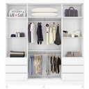 Ver imagem 4 de Guarda Roupa Roupeiro Casal Mônaco 4 Portas 6 Gavetas com Espelho e Pés PVC Branco Demóbile