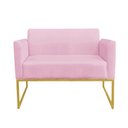 Ver imagem 7 de Namoradeira Marisa Suede Rosa Bebê Dourado