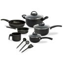 Ver imagem 3 de Jogo de Panelas 9 Peças – Panela, Frigideira, Canecão, Caçarola Antiaderente Tampa de Vidro