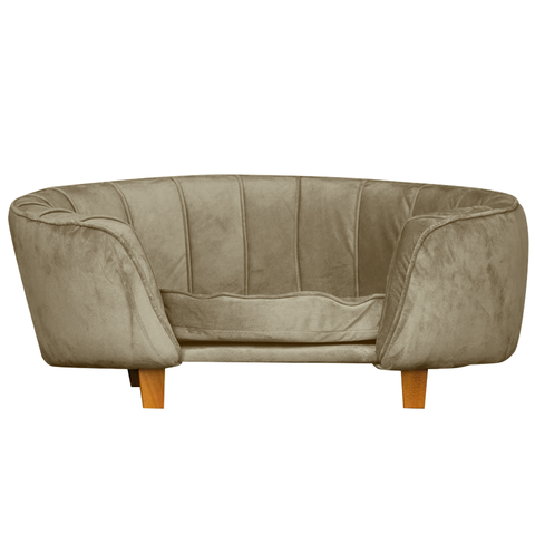 Poltrona Cama Pet Lady Estofada Tecido Veludo:capuccino