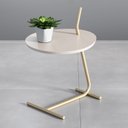 Ver imagem 1 de Mesa Lateral Leaf Slim 57,5x40x44,100% MDF 5cm Bege