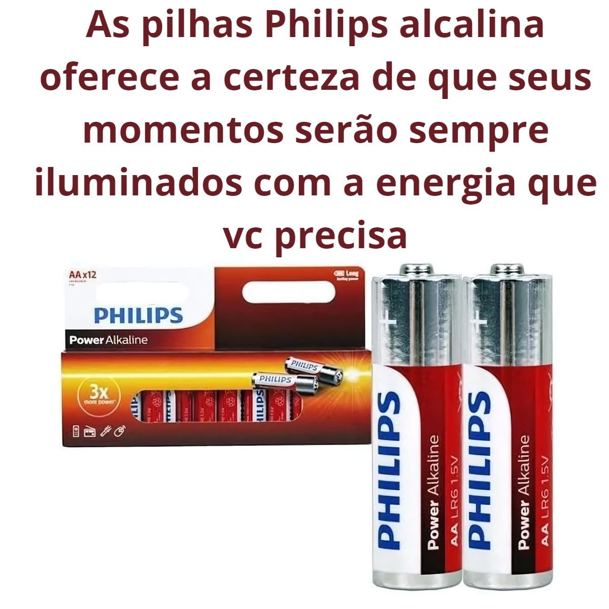 Pilha Philips Alcalina Aa 1.5v Cartela 12 Unidades - 3