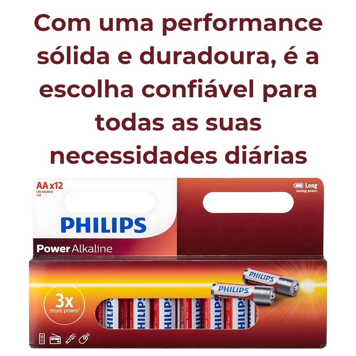 Pilha Philips Alcalina Aa 1.5v Cartela 12 Unidades - 4