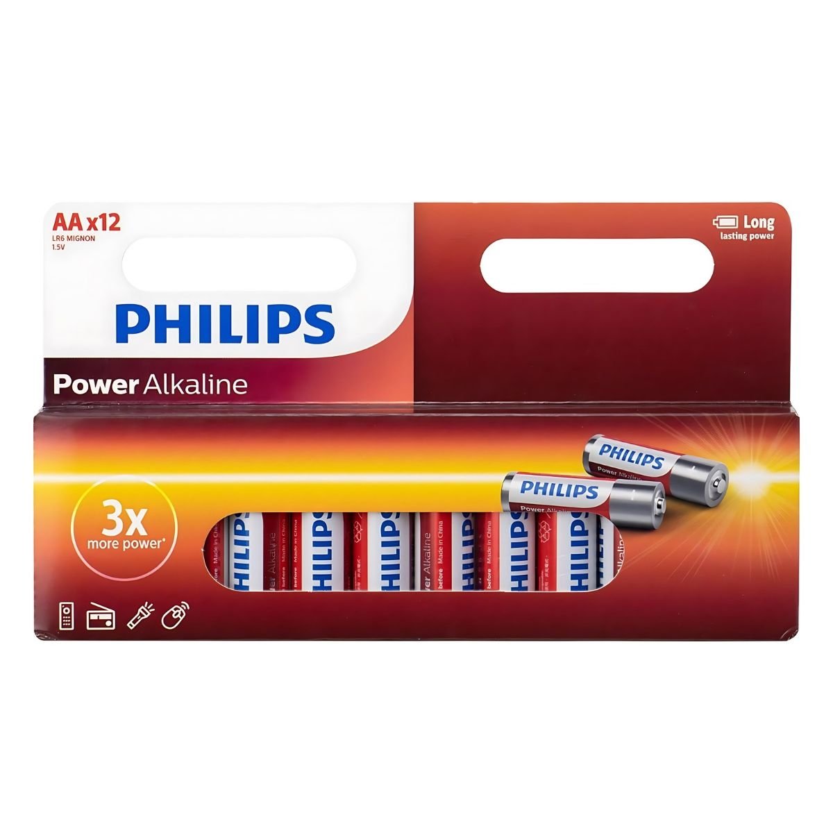 Pilha Philips Alcalina Aa 1.5v Cartela 12 Unidades