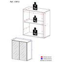Ver imagem 5 de Aparador Buffet 2 Portas com Espelho Suspenso Vegas Multimóveis V3612 Branco