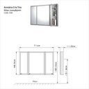 Ver imagem 2 de Espelheira Trio Silver Sobrepor 71cm x 48,5cm x 11,0cm Prata