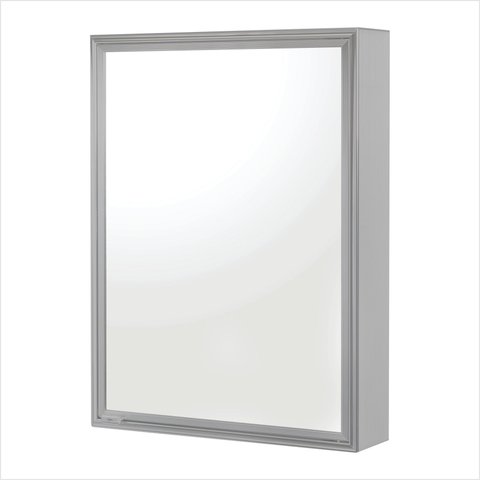 Espelheira One Silver Sobrepor 58,5cm x 44cm x 10cm Prata