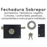 Fechadura Sobrepor Para Portão Ferro 525-100 Preto Pado Inox FECH SOBR CONCEPT ACO 525-100 EP - 5
