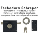 Ver imagem 5 de Fechadura Sobrepor Para Portão Ferro 525-100 Preto Pado Inox FECH SOBR CONCEPT ACO 525-100 EP