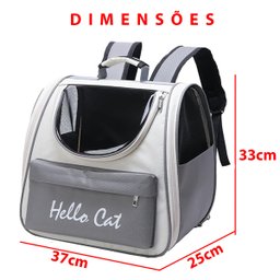 Mochila Bolsa Transporte Passeio Gato Cachorro Cao Pet Animais Vista Panoramica Bolso Ventilado Ar C - 3