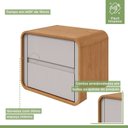 Ver imagem 6 de Kit 2 Mesas de Cabeceira 1 Gaveta MDF 55cm Loop Marrom Amêndoa Clean/Off White