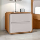 Ver imagem 3 de Kit 2 Mesas de Cabeceira 1 Gaveta MDF 55cm Loop Marrom Amêndoa Clean/Off White