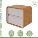 Ver imagem 4 de Kit 2 Mesas de Cabeceira 1 Gaveta MDF 55cm Loop Marrom Amêndoa Clean/Off White