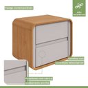 Ver imagem 5 de Kit 2 Mesas de Cabeceira 1 Gaveta MDF 55cm Loop Marrom Amêndoa Clean/Off White