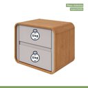 Ver imagem 7 de Kit 2 Mesas de Cabeceira 1 Gaveta MDF 55cm Loop Marrom Amêndoa Clean/Off White