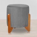 Ver imagem 3 de Poltrona Balanço C/ Puff Melinda Suede Cinza - Lm Decor