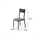 Ver imagem 2 de Jogo de Mesa Aço Nobre 6 Cadeiras Titanium Tampo Nogal Tubo Preto