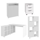 Ver imagem 1 de Conjunto Escritório Home Office 4 Peças Side A06 Branco - Mpozenato
