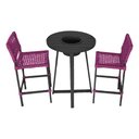 Ver imagem 1 de Conjunto Bistrô Champanheira Tampo Ripado e 2 Banquetas França Corda Náutica Rosa