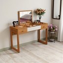 Ver imagem 1 de Escrivaninha Penteadeira com Espelho Multiuso Luanda Fenix:nature/offwhite/nat