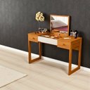 Ver imagem 3 de Escrivaninha Penteadeira com Espelho Multiuso Luanda Fenix:nature/offwhite/nat