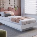 Ver imagem 5 de Cama Solteiro Suspensa com Cabeceira e Mesa de Apoio 80/90 Zurique Branco