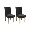Ver imagem 1 de Cadeira Sala de Jantar 2cad129 Kit 2 Un Canela/suede Preto - Kappesberg
