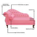 Ver imagem 3 de Recamier Divã Larissa 150cm Direito Suede:rosa-chiclete/liso