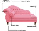 Ver imagem 3 de Recamier Divã Larissa 150cm Direito Suede:rosa-chiclete/liso
