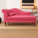 Ver imagem 1 de Recamier Divã Larissa 150cm Direito Suede:rosa-chiclete/liso