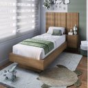 Ver imagem 1 de Cama Solteiro Suspensa com Cabeceira e Mesa de Apoio 80/90 Zurique Marrom/Mel