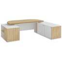 Ver imagem 7 de Mesa para Escritório Tamburato 2 Portas 4 Gavetas Mason A02 Carvalho Branco - Lyam Decor