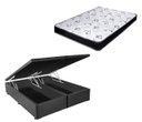 Ver imagem 1 de Cama Box Baú Casal Bi-Partido Green Cinza + Colchão Espuma D33 138x188x15