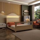 Ver imagem 2 de Bicama Casal Reversível com Estante em LED e Sapateira Infantil Wave Casatema MadeiraOriginals