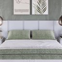 Ver imagem 3 de Cama Casal Queen Suspensa, Cabeceira e Mesas de Apoio 140/160 Zurique Branco