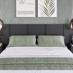 Cama Casal Queen Suspensa, Cabeceira e Mesas de Apoio 140/160 Zurique - 3