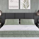 Ver imagem 3 de Cama Casal Queen Suspensa, Cabeceira e Mesas de Apoio 140/160 Zurique Cinza/Grafite